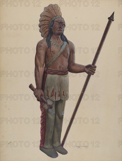 Cigar Store Indian, c. 1937. Creator: Chris Makrenos.