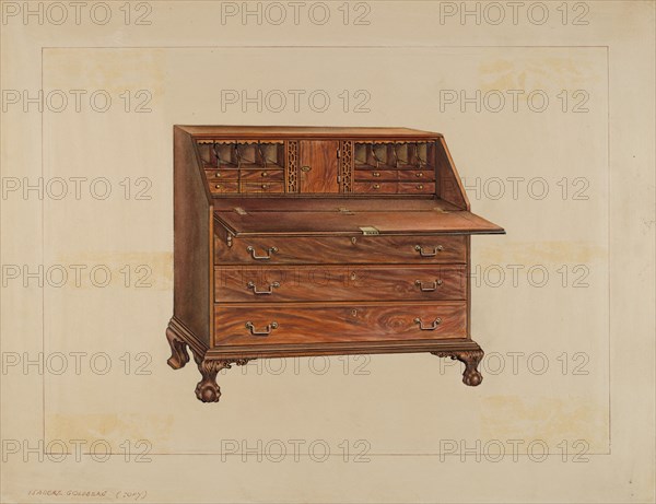 Desk, c. 1936. Creator: Isadore Goldberg.