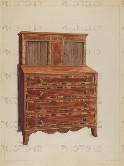 Tambour Desk, c. 1936. Creator: Bernard Gussow.