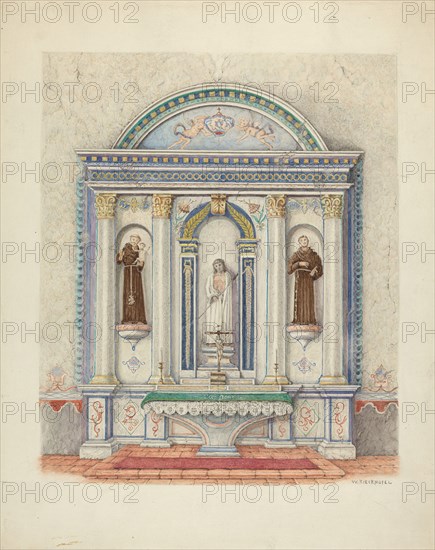 Side Altar, San Luis Rey Mission, 1941. Creator: William Kieckhofel.
