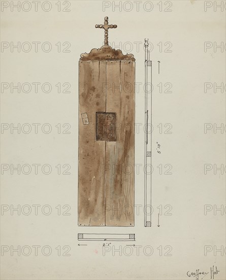 Side of Original Confessional, c. 1936. Creator: Geoffrey Holt.