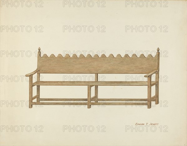 Mission Bench, c. 1936. Creator: Edward Jewett.