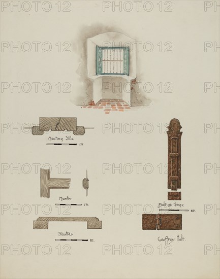 Window Recess, and Casement Details, c. 1939. Creator: Geoffrey Holt.