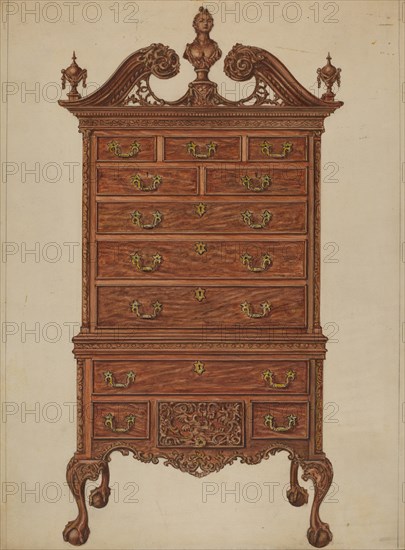 Highboy, c. 1940. Creator: Isadore Goldberg.