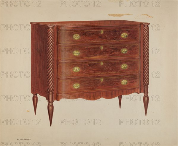 Chest of Drawers, c. 1938. Creator: Arthur Johnson.