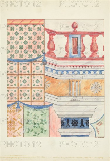Detail of Wall Painting, 1937. Creator: Randolph F Miller.