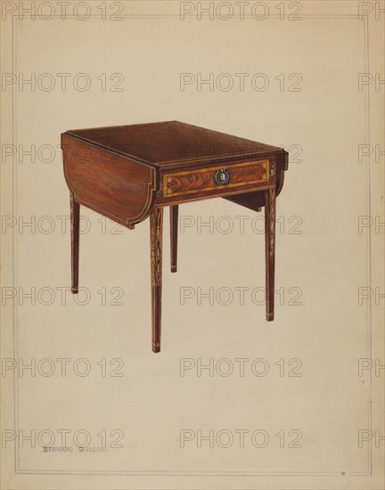 Drop-leaf Table, 1936. Creator: Bernard Gussow.