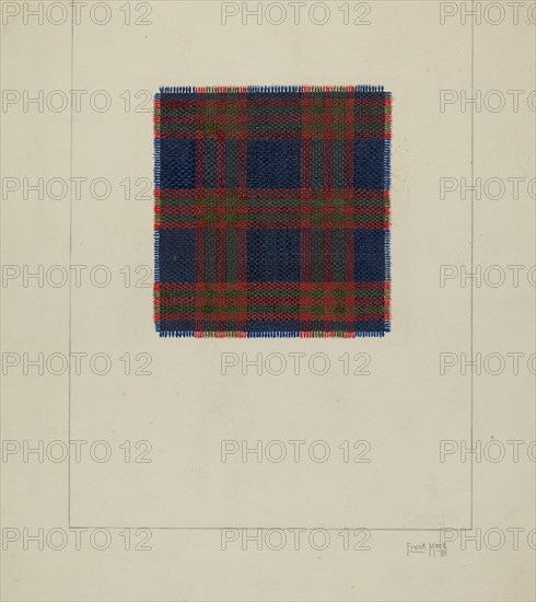 Plaid Homespun Cloth, 1937. Creator: Frank J Mace.