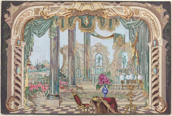 Stage Backdrop, 1935/1942. Creator: Perkins Harnly.