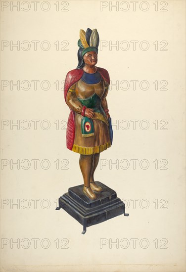 Cigar Store Indian, c. 1937. Creator: Walter Hochstrasser.