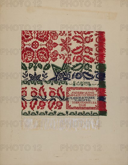 Damask Coverlet, c. 1938. Creator: Katherine Hastings.