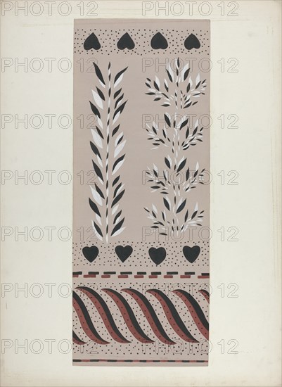 Wall Decoration Below Chair Rail, c. 1940. Creator: Alvin M Gully.