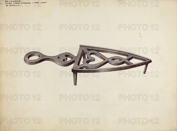 Flat Iron Stand, c. 1941. Creator: Henrietta S. Hukill.