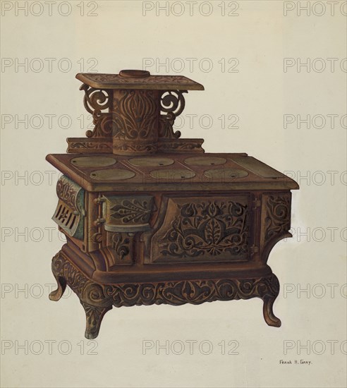 Coal Stove, c. 1940. Creator: Frank Gray.