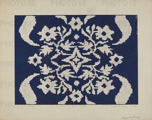 Coverlet Section, c. 1940. Creator: Margaret Linsley.