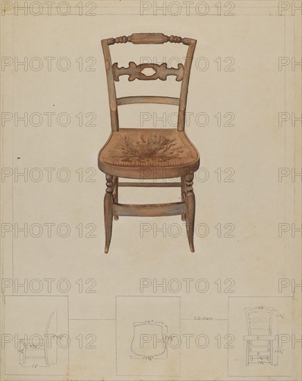 Rush Bottom Chair, 1935/1942. Creator: Samuel O. Klein.