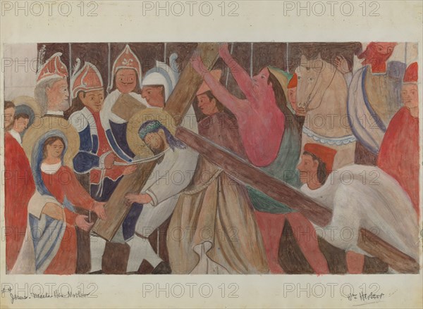 Station of the Cross No. 4: "Jesus Meets His Mother, c. 1936. Creator: William Herbert.