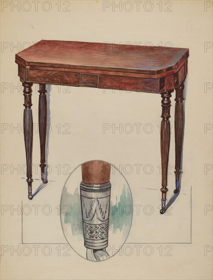 Table (Console or Card Table), c. 1936. Creator: Rolland Livingstone.
