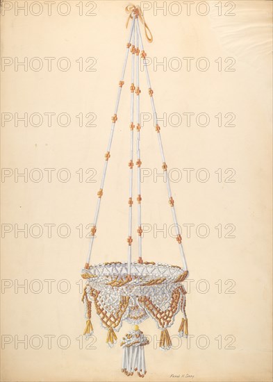 Beadwork Hanging Basket, c. 1937. Creator: Frank Gray.