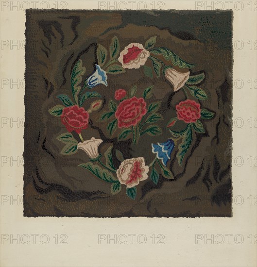 Hooked Rug, c. 1936. Creator: Jules Lefevere.