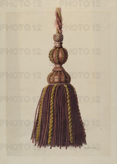 Curtain Tassel, 1938. Creator: J. Howard Iams.