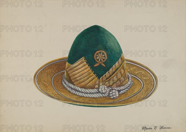 Spanish Southwest: Hat, c. 1937. Creator: Marius Hansen.