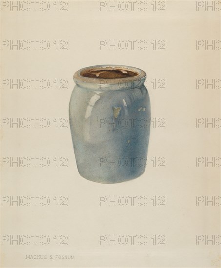 Pottery Jam Jar, c. 1938. Creator: Magnus S. Fossum.