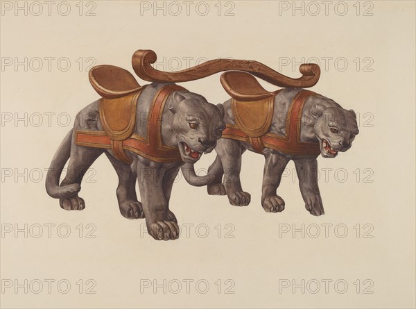 Carousel Panthers, c. 1938. Creator: Dorothy Handy.