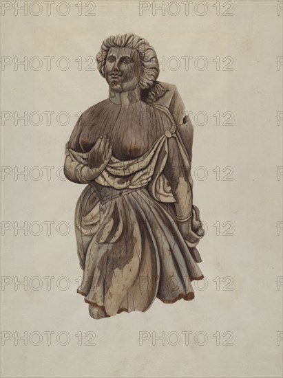 Figurehead "Martha", c. 1938. Creator: Mary E Humes.