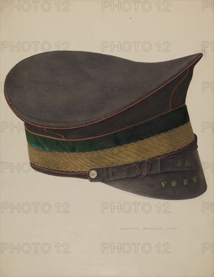 Volunteer Fireman's Cap, 1938. Creator: Alexander Anderson.