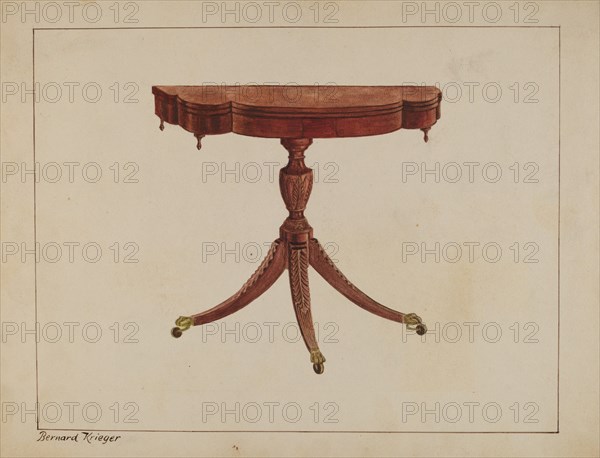 Table (Pedestal), c. 1937. Creator: Bernard Krieger.
