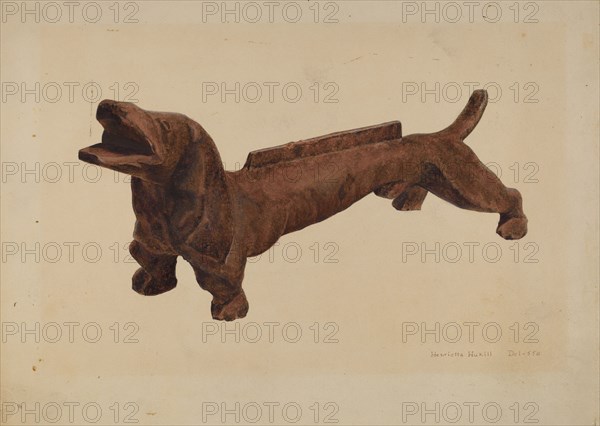 Dachsund Foot Scraper, c. 1942. Creator: Henrietta S. Hukill.