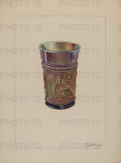 Iridescent Jar, c. 1937. Creator: Thomas Holloway.