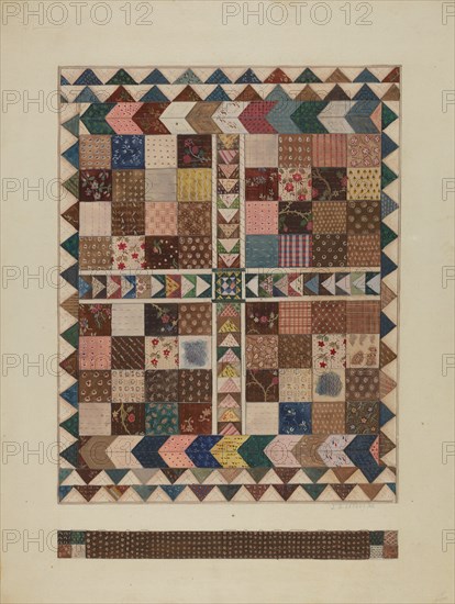 Patchwork Crib Quilt, 1935/1942. Creator: Jules Lefevere.