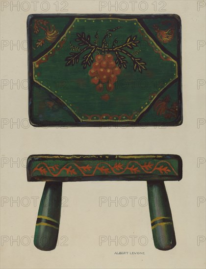 Footstool, 1935/1942. Creator: Albert J. Levone.