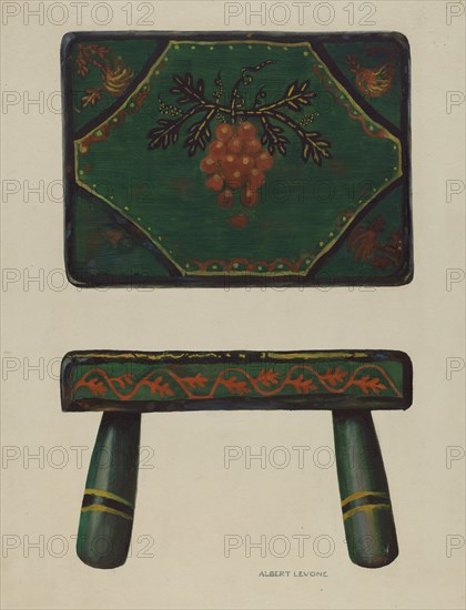 Footstool, 1935/1942. Creator: Albert J. Levone.