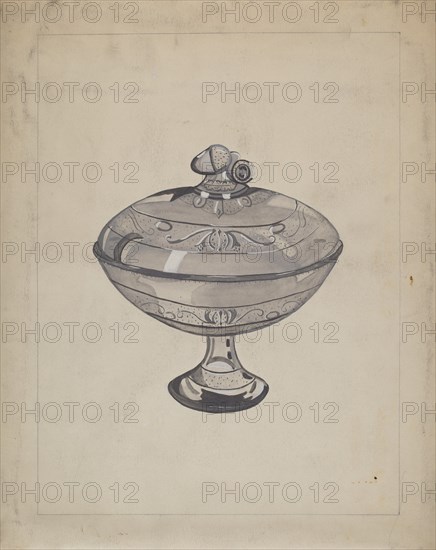 Glass Compote, c. 1936. Creator: Katherine Hastings.