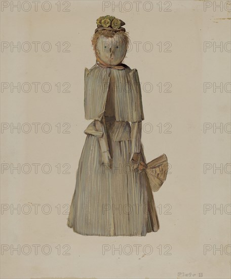 Corn Husk Doll, c. 1936. Creator: Jane Iverson.