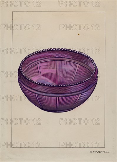 Glass Bowl, c. 1936. Creator: Raymond Manupelli.