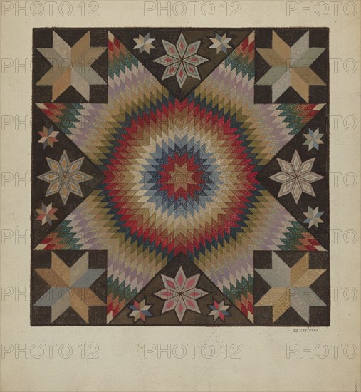 Hooked Rug, c. 1936. Creator: Jules Lefevere.