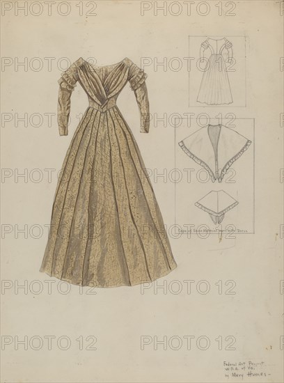Dress, c. 1937. Creator: Mary E Humes.