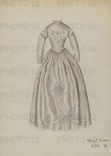 Wedding Dress, c. 1939. Creator: Mary E Humes.