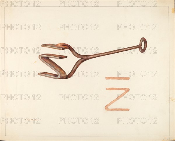 Branding Iron, c. 1942. Creator: Elizabeth Johnson.