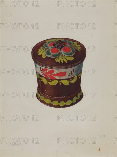 Toleware Sugar Bowl, 1935/1942. Creator: Charles Henning.
