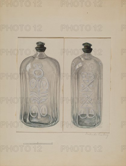 Cordial Bottle, c. 1936. Creator: Gertrude Lemberg.