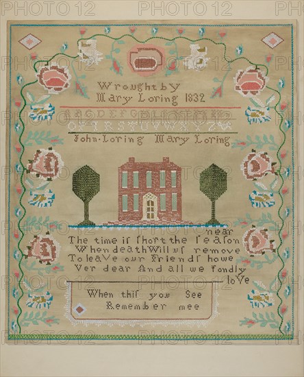 Sampler, c. 1937. Creator: Katherine Hastings.