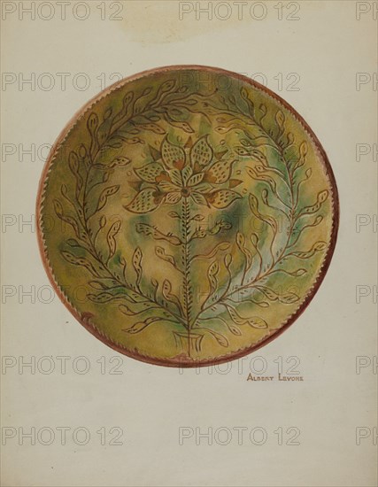 Pa. German Plate, c. 1937. Creator: Albert J. Levone.