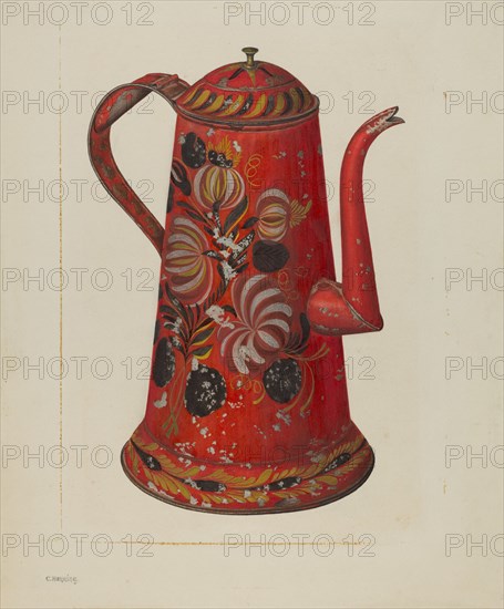 Toleware Coffee Pot, c. 1940. Creator: Charles Henning.