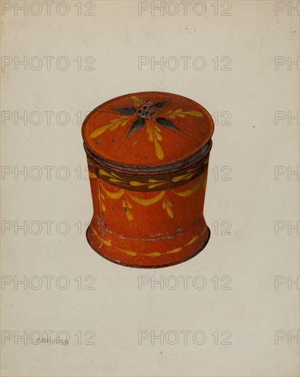 Toleware Sugar Bowl, c. 1940. Creator: Charles Henning.