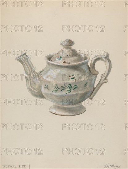 Teapot, c. 1936. Creator: Thomas Holloway.